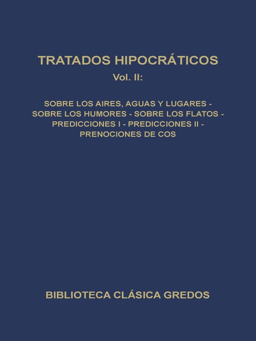 Title details for Tratados hipocráticos II by Varios autores - Available